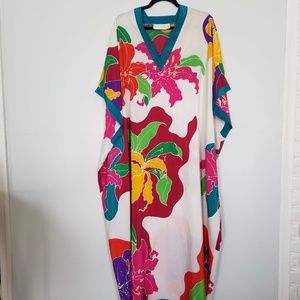 Vintage Oscar de la Renta 1980s Floral Caftan
